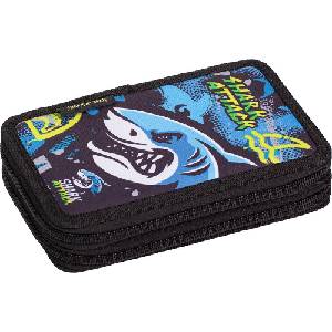 Lizzy Card Ученически несесер Lizzy Card Shark Attack - 2 ципа (7210043002)