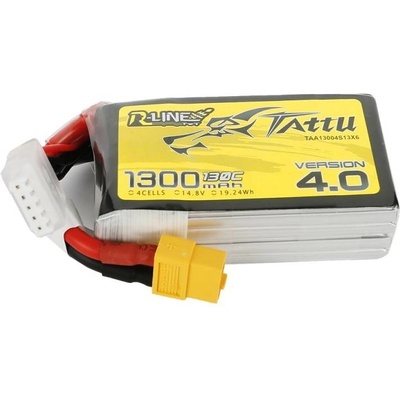 Tattu Батерия Tattu R-Line версия 4.0 1300mAh 14, 8V 130C 4S1P XT60 (TAA13004S13X6)