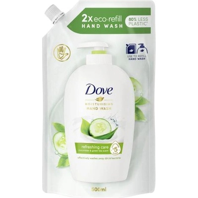 Dove Refreshing Cucumber & Green Tea 500 ml течен сапун с аромат на краставица и зелен чай Пълнител за жени