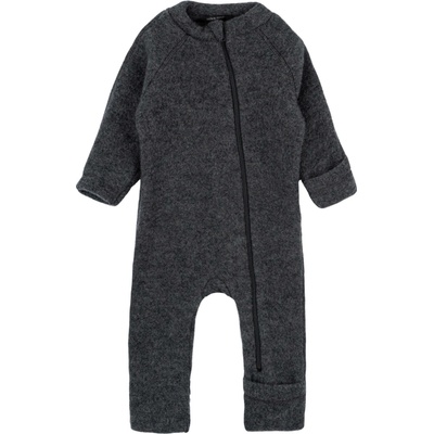 Merino overal na zip bez kapuce ohrnovací šedý Anthracite Melange Mikk Line NOOS