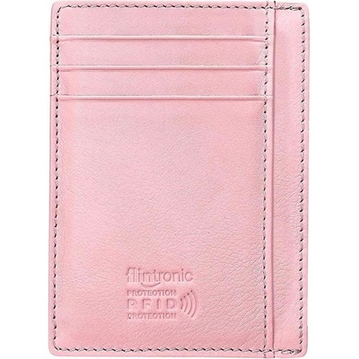 Flintronic mini kožená peňaženka s RFID ochranou Ružová