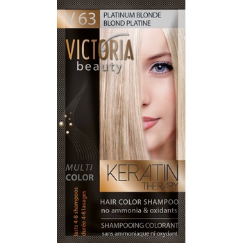Victoria Beauty Keratin Therapy tónovací šampón na vlasy V 63 Platinum Blonde 4-8 umytí