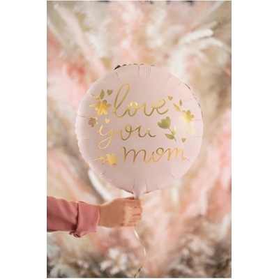 Party Deco FB128 Fóliový balónik Love you mom 45 cm