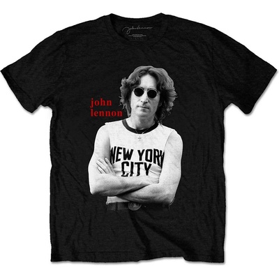 John Lennon tričko New York City B&W čierne