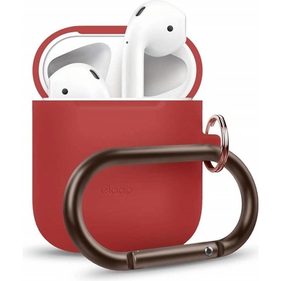elago Калъф за слушалки Elago Hang Silicone Case EAPSC-HANG-RD, за Apple AirPods, силиконов, червен (EAPSC-HANG-RD)