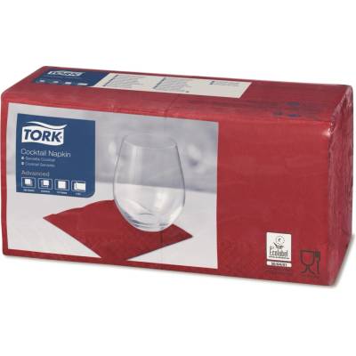 Tork ubrousky papírové 2V koktejlový bordó 24x24cm