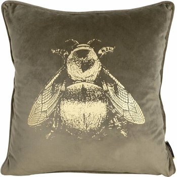 Takoy Zamatová BLINK 41 obojstranná so zlatou potlačou včely zadná strana z látky so štruktúrou ľanu-HF-404666 45 x 45 cm