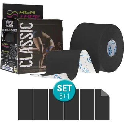 Rea Tape Classic černý set 5 + 1 5 cm x 5 m