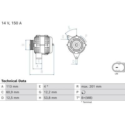 Generátor BOSCH 0 986 085 090