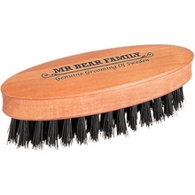 Mr. Bear Family Beard Brush drevená kefa na bradu a fúzy s rúčkou