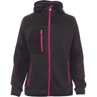 Payper Trip Lady dámská mikina s kapucí TRIP-LADY- Melange Steel GREY/BLACK -FLUORESCENT Fuchsia
