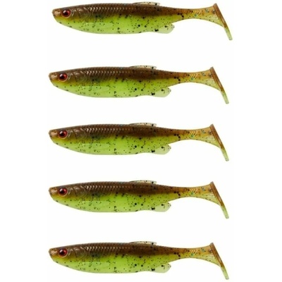 Fat Minnow T-Tail 5 pcs Chartreuse Pumpkin 9 cm 7 g Силиконова примамка (SVS76992)