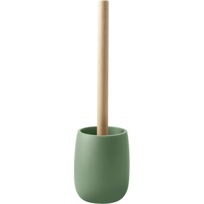 Spirella WC štětka SVEN se zelenou polyresinovou nádobou dřevo 10 21861