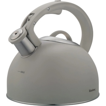 Klausberg Свирещ чайник Klausberg KB 7912, 2.5 л, Дръжка с дървесен ефект, Индукция, Светлосив (KB-7912)