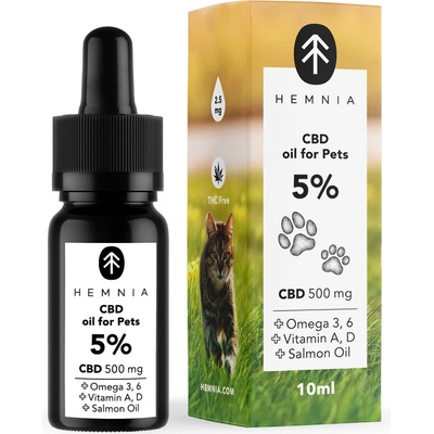 Hemnia CBD v lososovém oleji pro zvířata 10 % CBD 1000 mg 10 ml