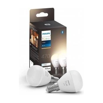 Philips White E14 Luster 2 × 470 lm, dimmable, warm white light, controllable via app, compatible with Amazon Alexa, pack of 2 - 929002440604
