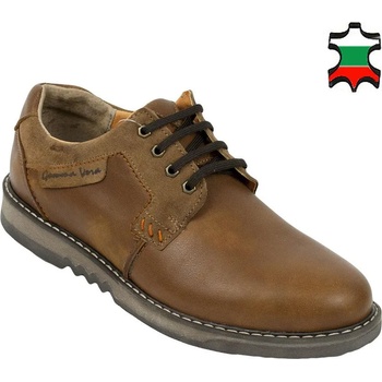 Image 1 of Български обувки Мъжки ежедневни обувки от кафява естествена кожа с велурена яка 32202