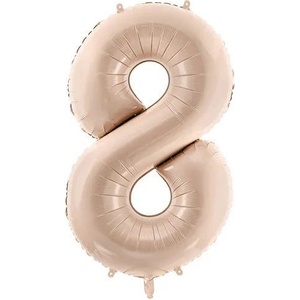 Party Deco Фолиен балон цифра, 72 см, Тъмен Бежов - 8 (fb230t-8-013c)