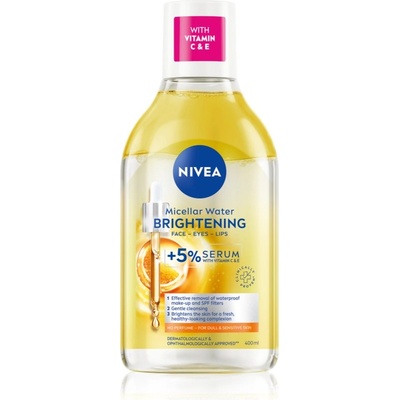 Nivea Micellar Brightening почистваща мицеларна вода за озаряване на лицето 400ml