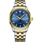Curren Мъжки часовник Naviforce Twingle, Неръждаема стомана, Златист / Син (NAVIFORCE-9203-GOLD-BLUE) Часовници