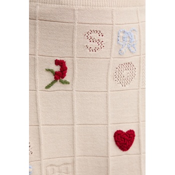 Twinset Вълнена пола Twinset в бежово къса със стандартна кройка 252TP3311 (252TP3311)