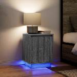 vidaXL Нощни шкафчета с LED осветление 2 бр. сиво Сонома 38x34x50 см (861276)
