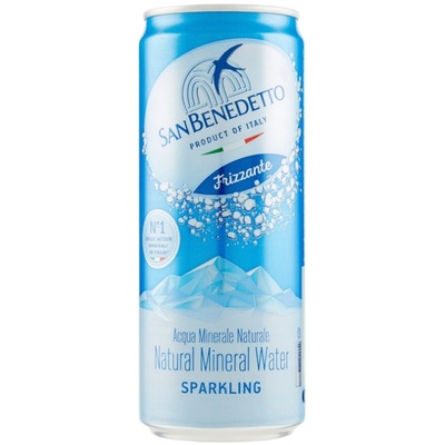 San Benedetto 24бр. САН БЕНЕДЕТО НАТУРАЛНА МИНЕРАЛНА ВОДА ГАЗИРАНА 330 МЛ КЕН