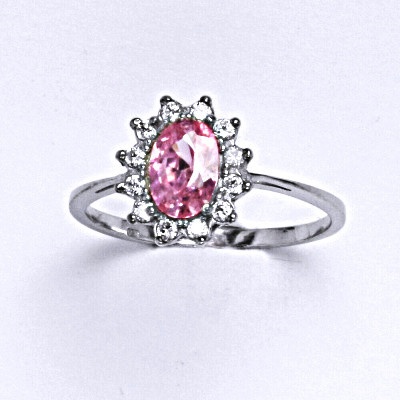 Čištín stříbrný Kate růžový zirkon čiré zirkony T 1480