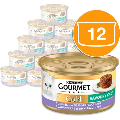 Gourmet Gold Savoury Cake s jahňacím a zelenými fazuľkami 12 x 85 g