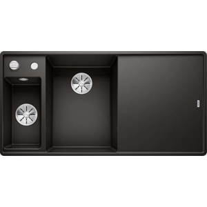 BLANCO Axia III 6 - Мивка от Silgranit, 99x50 см, с регулиране на оттока и с аксесоари, черна 525853 (525853) Мивка за вграждане