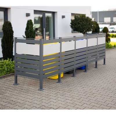 Westmann Planum 5 kovový box na odpadkové koše 5 x 240L 400 x 80 x 120 cm, antracit