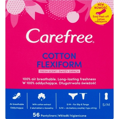 Carefree Cotton Flexiform slipové vložky 56 ks