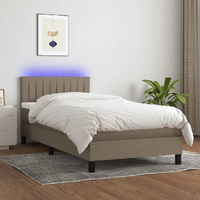 Petrashop 3133297 boxspring postel s matrací a LED taupe textil