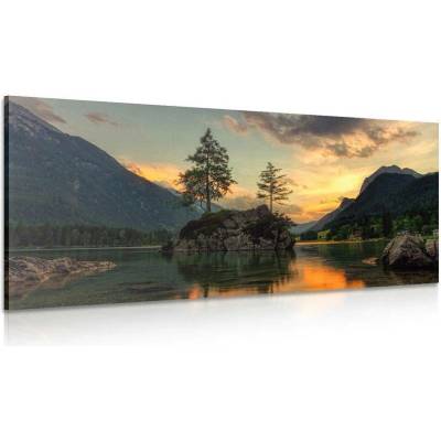 Obraz horská krajina u jezera - 120x60
