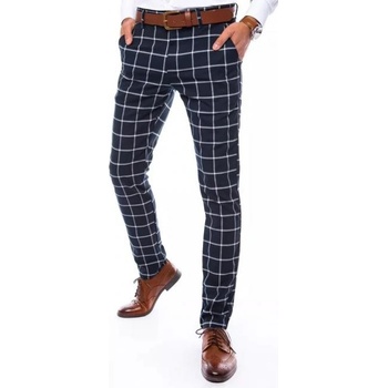 DStreet Men's checkered chino trousers UX3671 navy blue