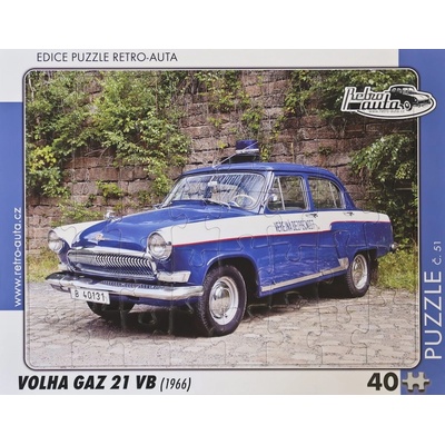 Retro-Auta č. 51 VOLHA GAZ 21 VB 1966 40 dílků
