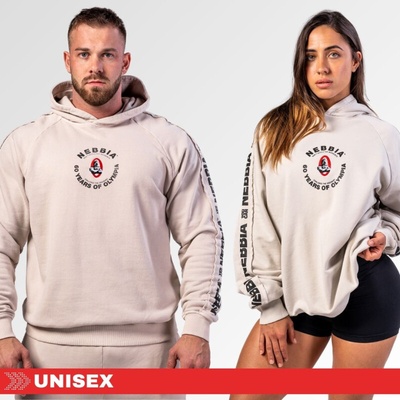 Nebbia Unisex washed mikina s kapucňou Heritage 793 light grey