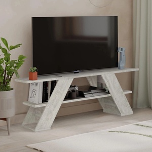 TopMebel ТВ шкаф Farfalla TopMebel от меламин в античен бял цвят 120x33, 5x40cm