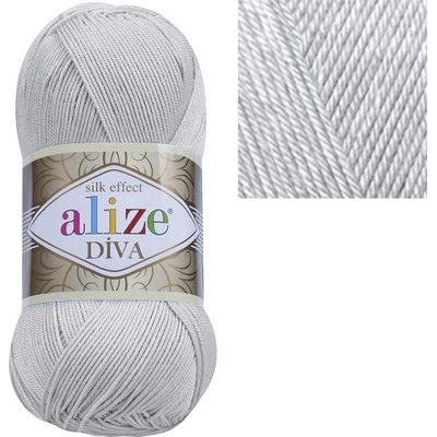 Alize Příze Diva - mikroakryl Diva: 168 Ledově šedá