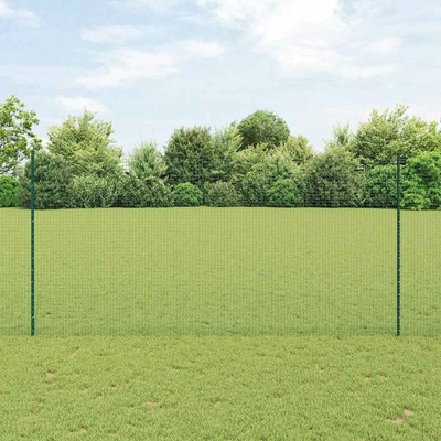 vidaXL Svařovaná drátěná plotovina s tyčkami 25 x 1,5 m Zelená