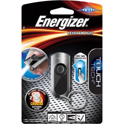 Energizer Метален ключодържател Energizer Touch Tech, с фенер, 20 лумена, 10 м, с 2 батерии CR2032 (EN-424225) (EN-424225)
