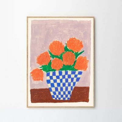 Moikka Plakát Orange Flowers by Carla Llanos A4 (21x27cm)