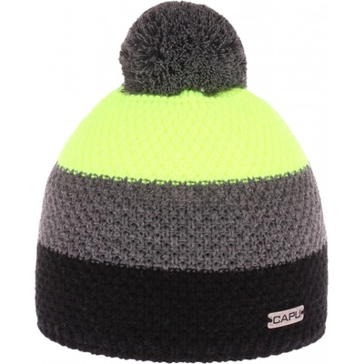Capu 631D J čiapka čierna/sivá/žltá