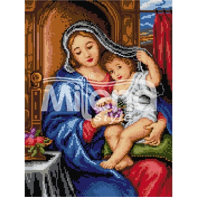 Milena Style Мадона с грозде - гоблен с щампа без конци