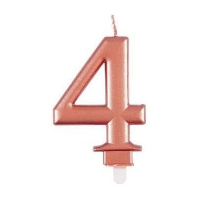 Unique Svíčka dortová ROSE GOLD metalická 4