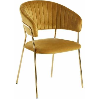 Intesi Glamour Velvet žlutá sametová se zlatými nohami