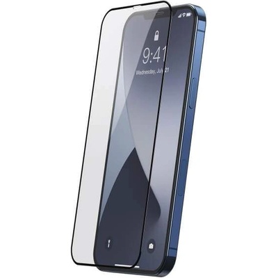 Baseus Full Screen Curved Tempered Glass (SGAPIPH67N-KC01) - стъклено защитно покритие за целия дисплей на iPhone 12 Pro Max (прозрачен-черен) (2 броя)