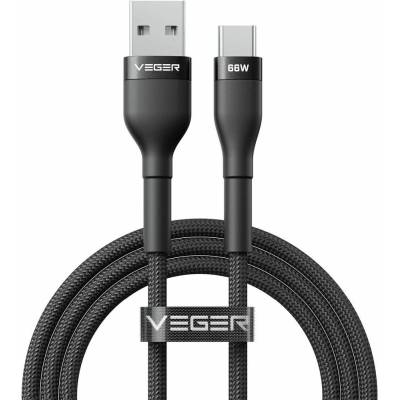 Veger AC04 USB-A na Typ-C Veger PD 11V 6A 66W 1,2m černý
