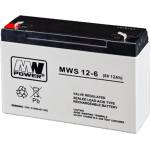 MW Power Акумулаторна батерия MW MWS 12-6, 6V, 12Ah, AGM, F1 конектори (MWS 12-6)