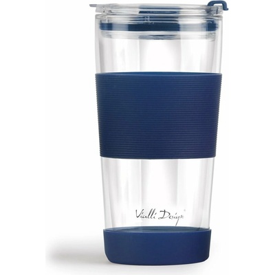 Vialli Design Modrý termo hrnček 600 ml Fuori